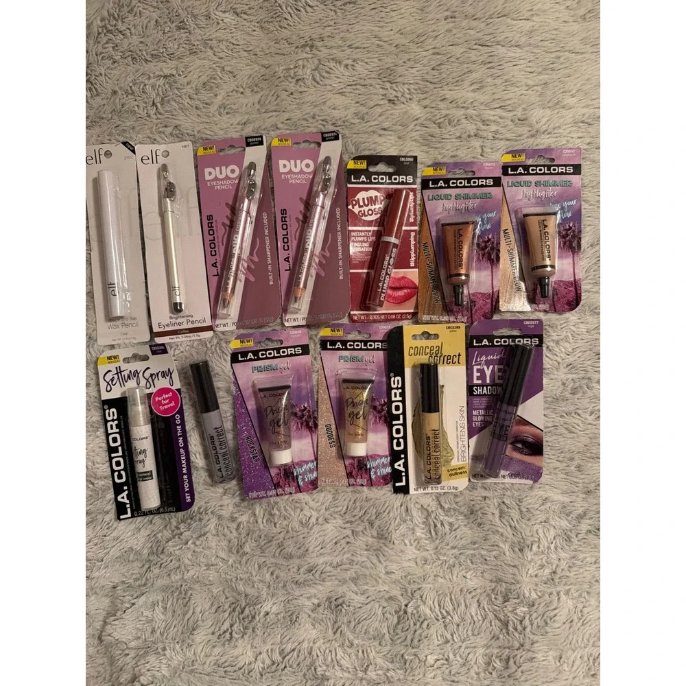LA Colors Elf Lot of makeup highlighter eye pencil eyeliner body glitter gel NEW